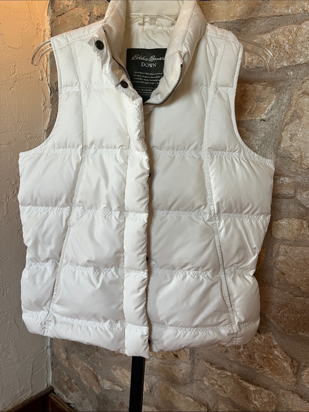 Eddie Bauer Ivory Down Puffer Vest - Women's Sleeveless Jacket